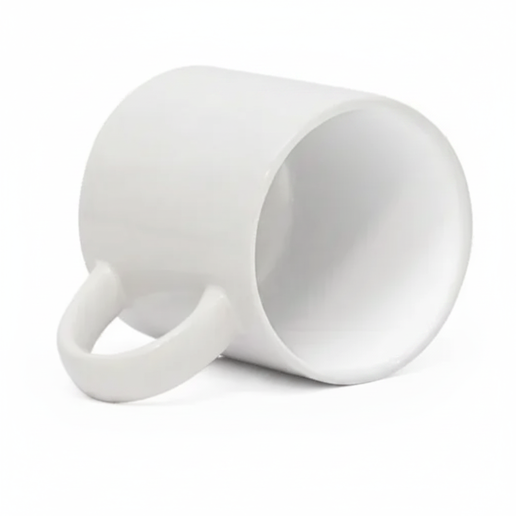 Caneca de Cerâmica Branca 320ml com Buckles para Sublimação