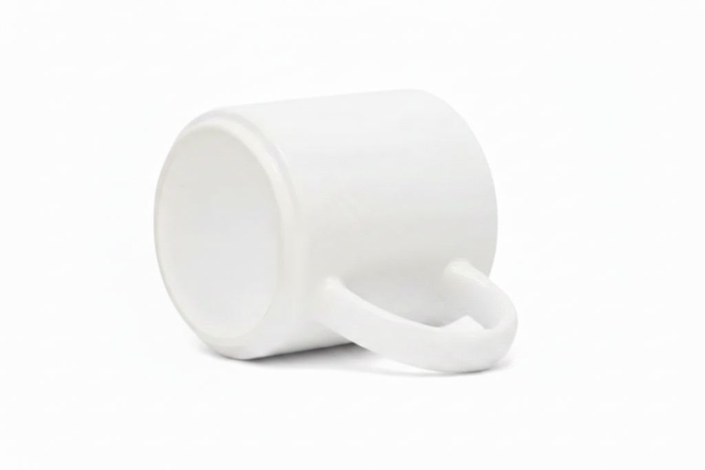 Caneca de Cerâmica Branca 320ml com Buckles para Sublimação