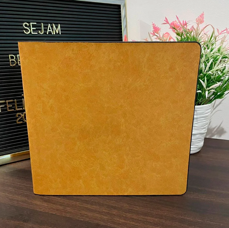 Álbum de Alumínio Amarelo 20x20cm para Sublimação com Acabamento Premium