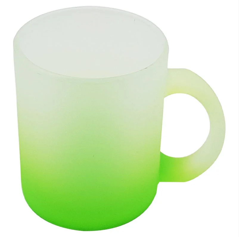 Caneca de Vidro Fosca Verde 325ml para Personalização e Uso Diário