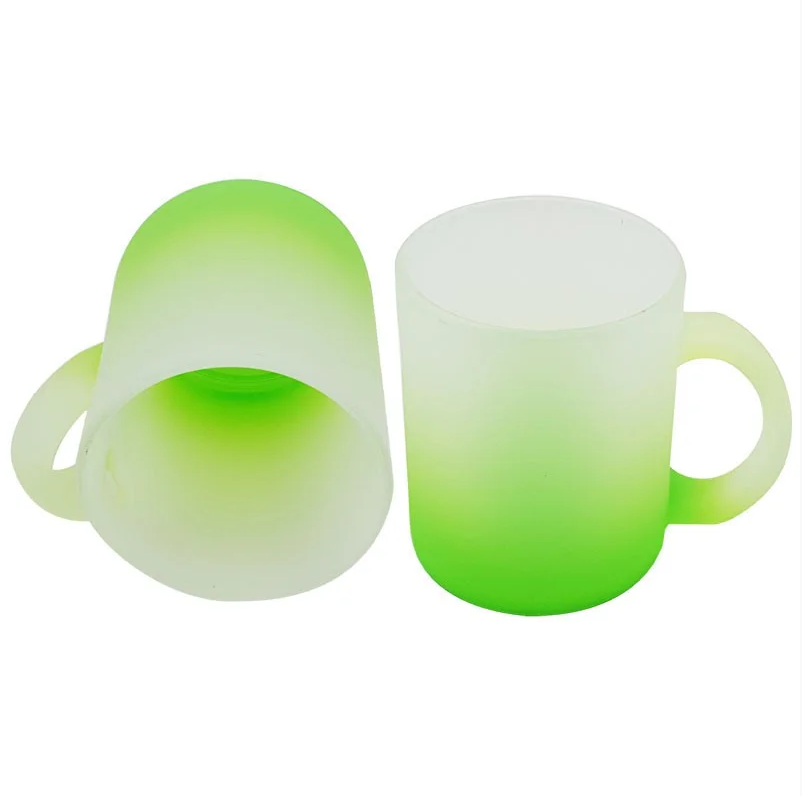 Caneca de Vidro Fosca Verde 325ml para Personalização e Uso Diário