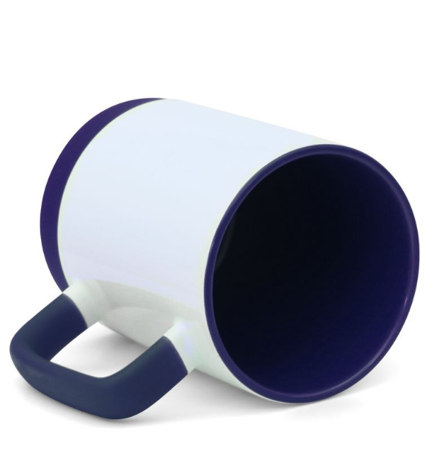 Caneca de Cerâmica Branca 325ml com Alça Soft e Base Silicone para Sublimação