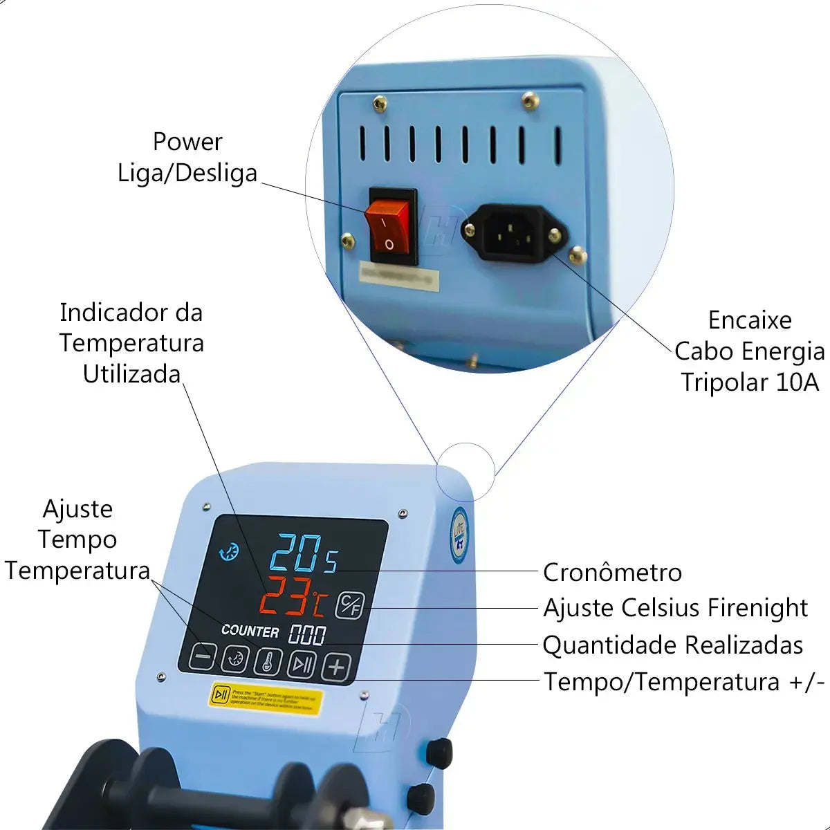 Elite 38x38cm Blue Manual Flat Heat Press with Drawer for Sublimation