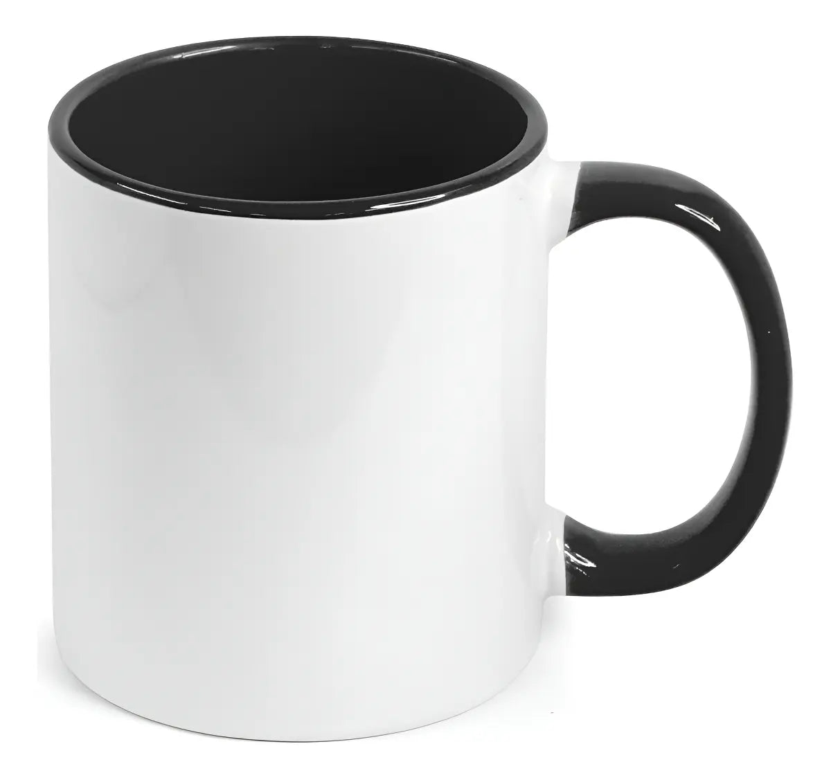 Caneca SmartSub 325ml Branca com Interior e Alça Preta para Sublimação