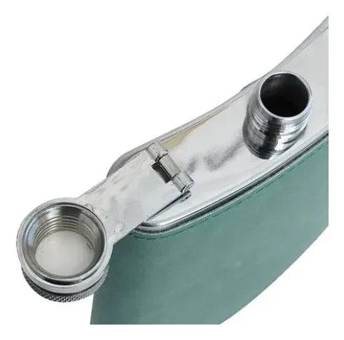 Cantil de Inox 240ml com Capa de Couro Cinza Escuro para Sublimação