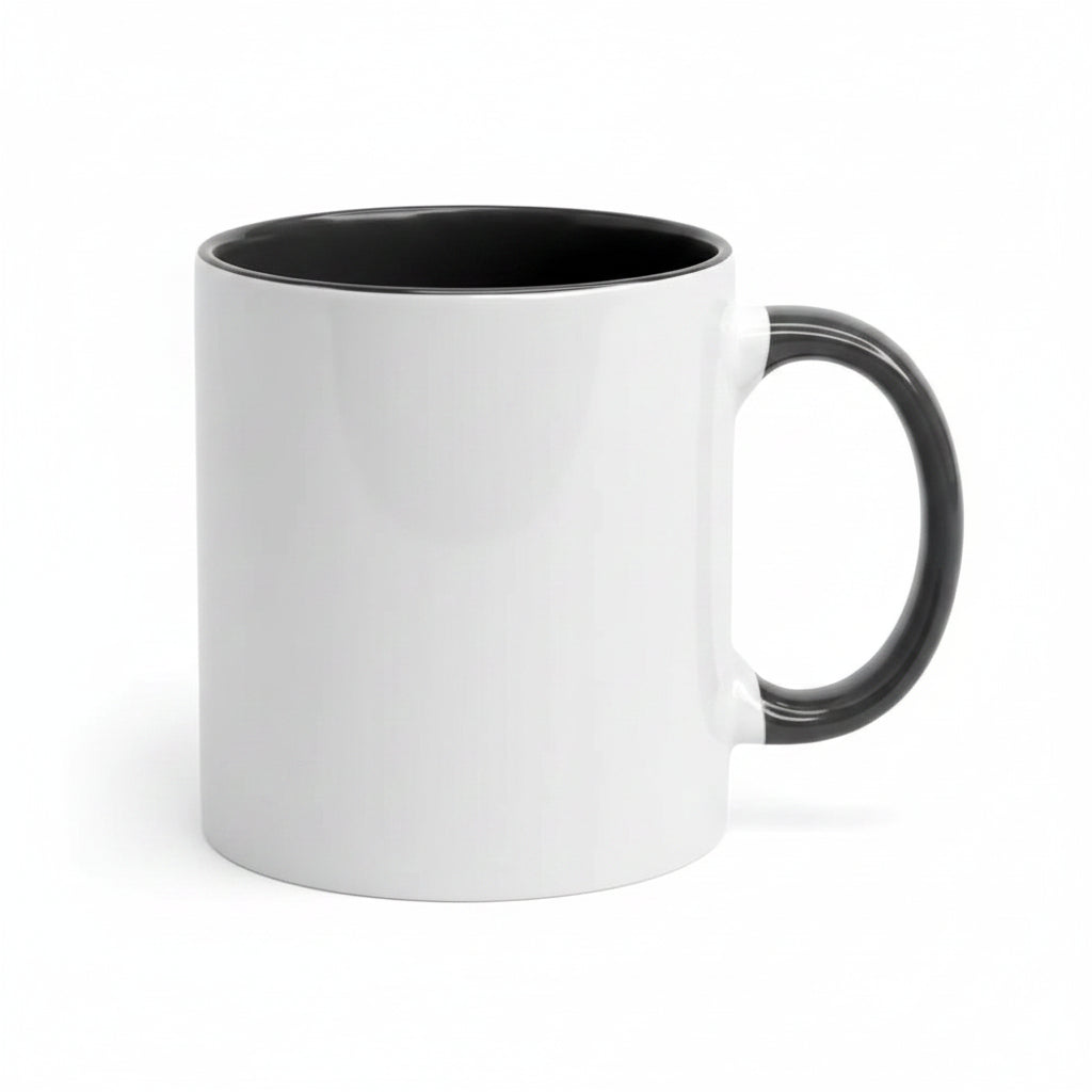 Caneca SmartSub 325ml Branca com Interior e Alça Preta para Sublimação