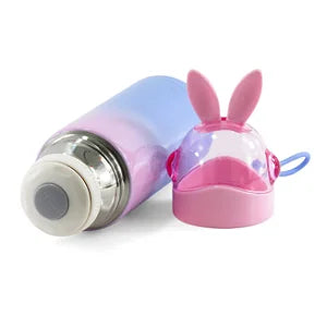 Garrafa Térmica Inox 350ml Roxo e Rosa com Estampa Coelhinho para Sublimação