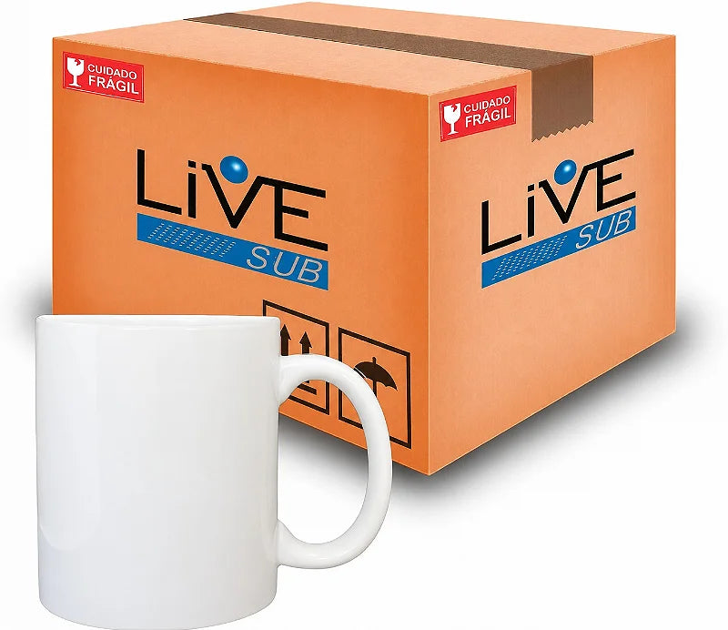 Caneca de Cerâmica Branca 325ml Classe AAA para Sublimação - Live Premium
