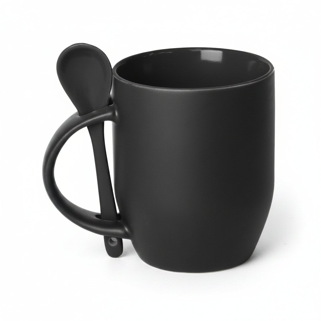 Caneca Mágica Preto Fosco 325ml em Cerâmica para Sublimação