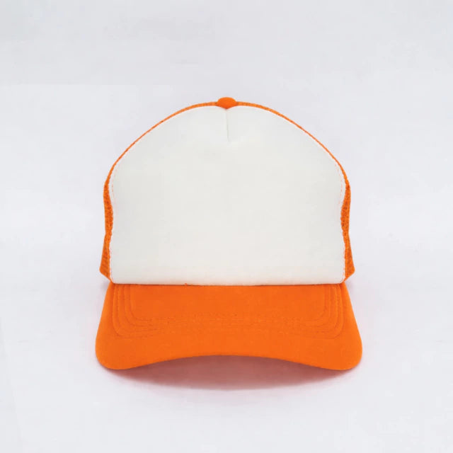 Adjustable Orange Cap with White Front for Sublimation - One Size