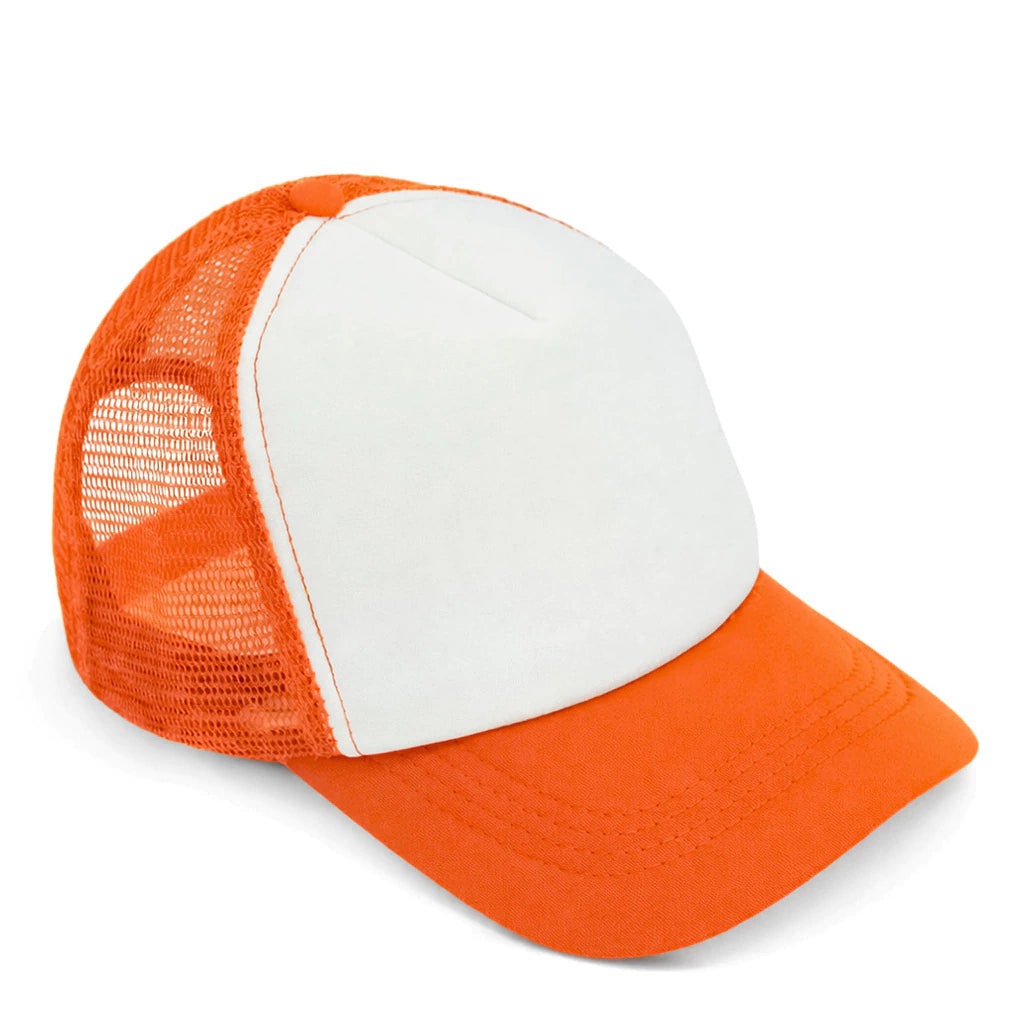 Adjustable Orange Cap with White Front for Sublimation - One Size
