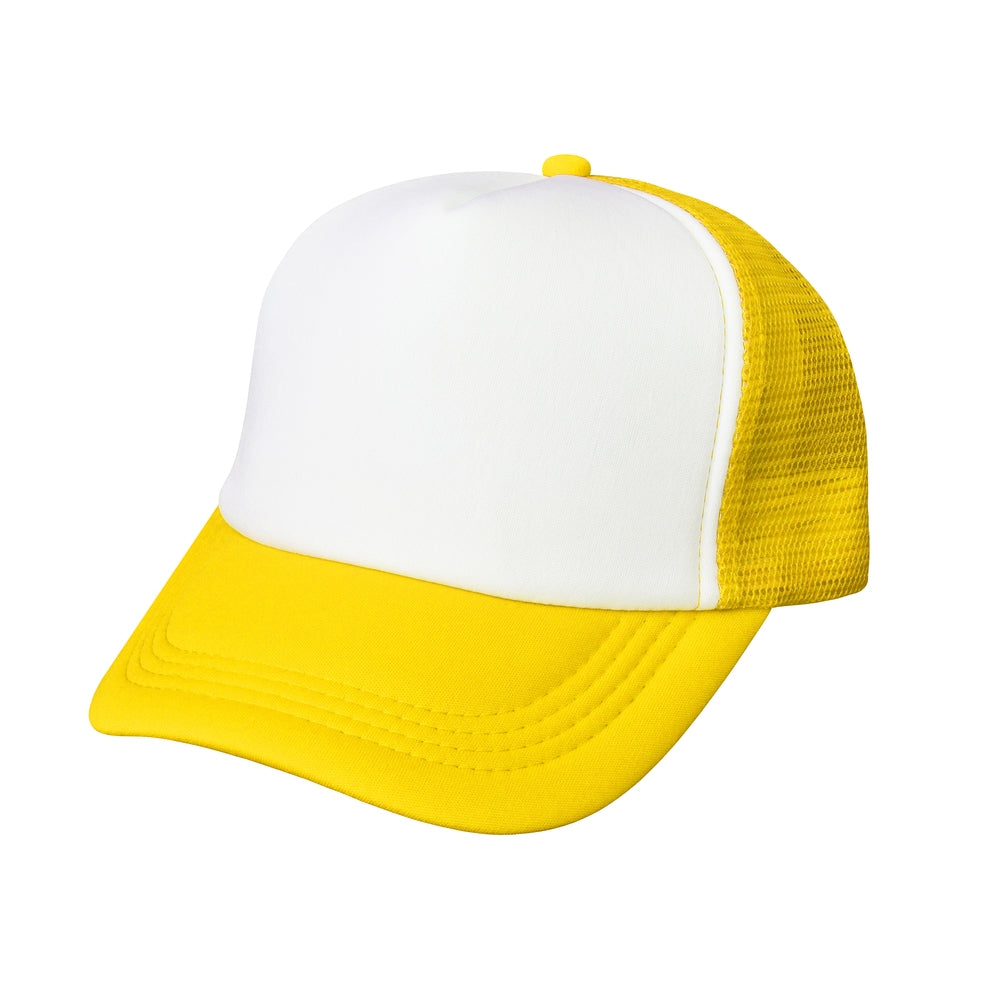 Boné Amarelo com Frente Branca Ajustável Tamanho Único para Sublimação