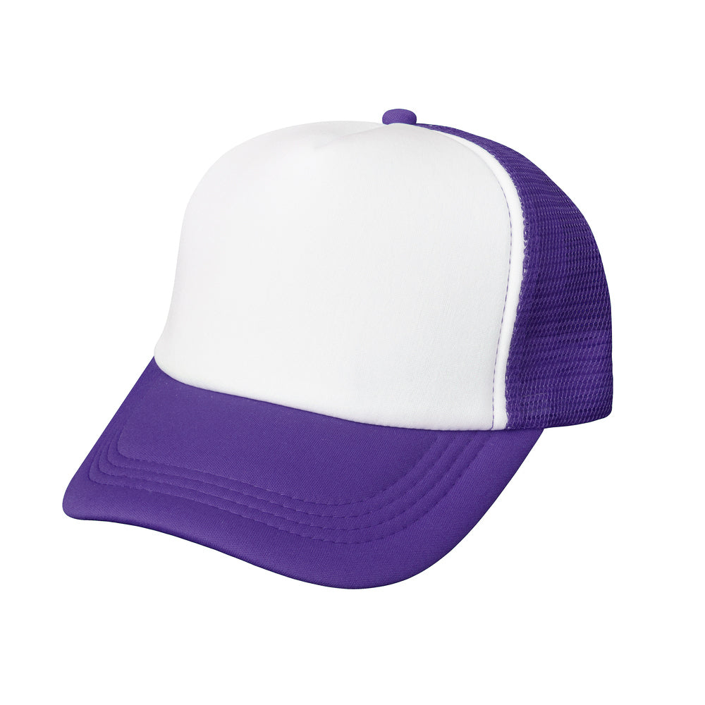 Boné Roxo com Frente Branca Ajustável para Sublimação - Tamanho Único
