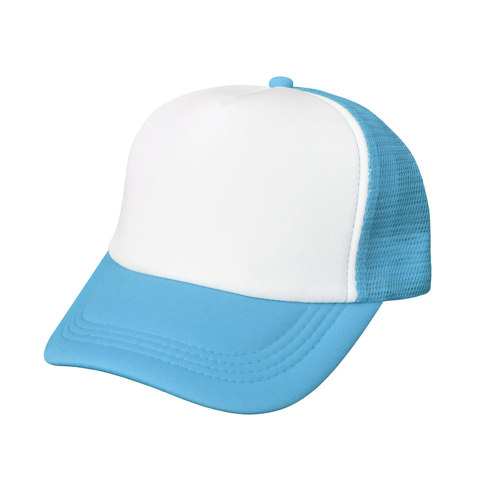 Boné Azul Claro com Frente Branca Ajustável para Sublimação - Tamanho Único