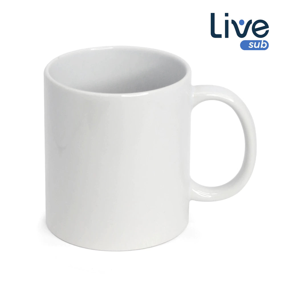 36un Caneca de Cerâmica Branca 325ml Classe AAA para Sublimação - Live Premium