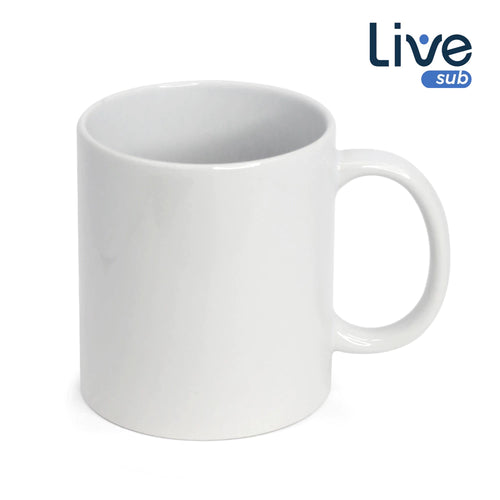 12un Caneca de Cerâmica Branca 325ml Classe AAA para Sublimação - Live Premium