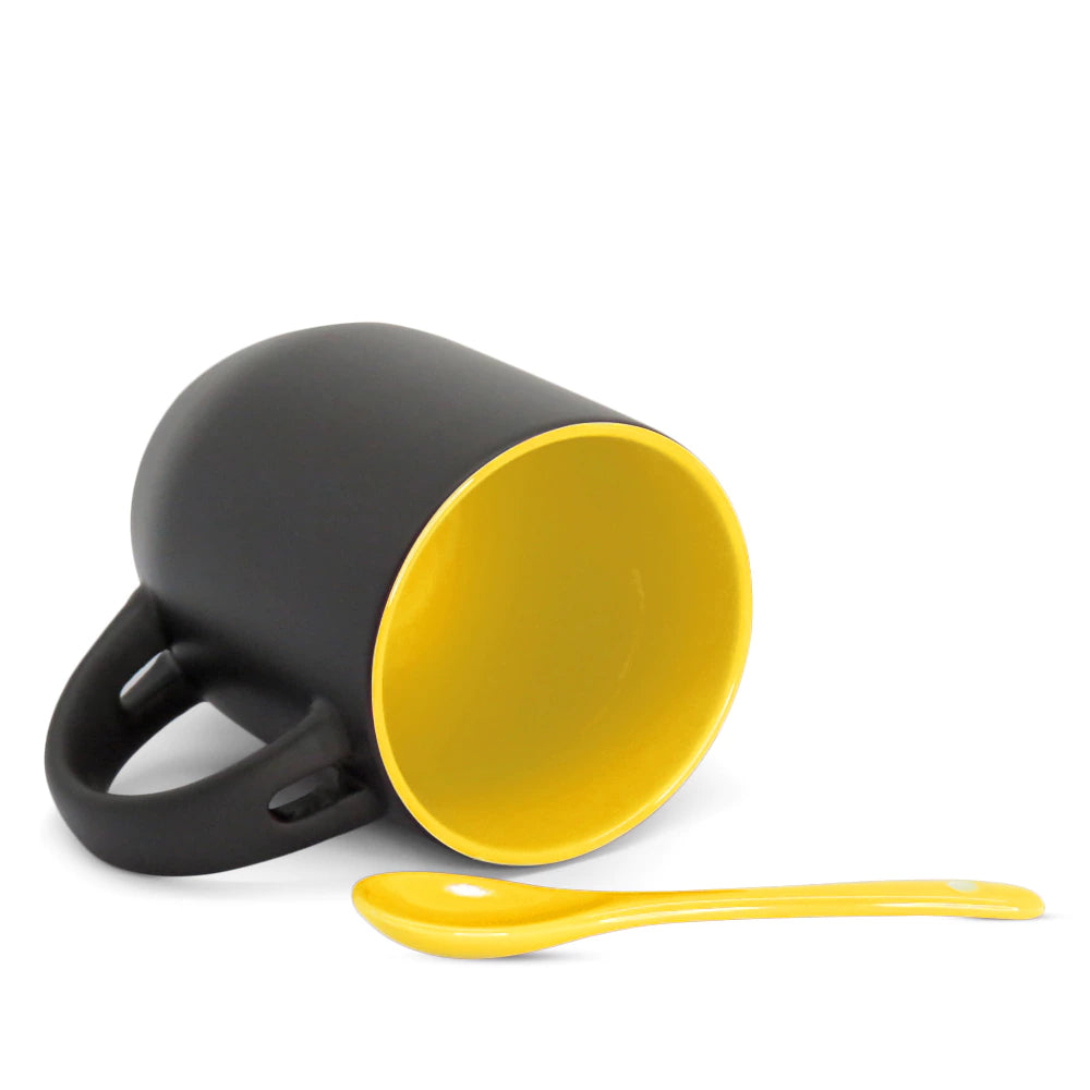 Magic Mug 325ml Resin-Coated Ceramic Black and Yellow for Sublimation LiVE