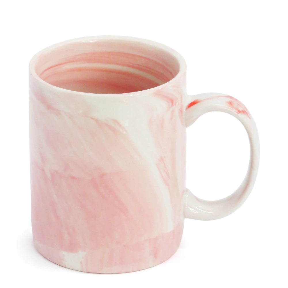 Caneca de Cerâmica Mármore Rosa 325ml para Sublimação - LiVE