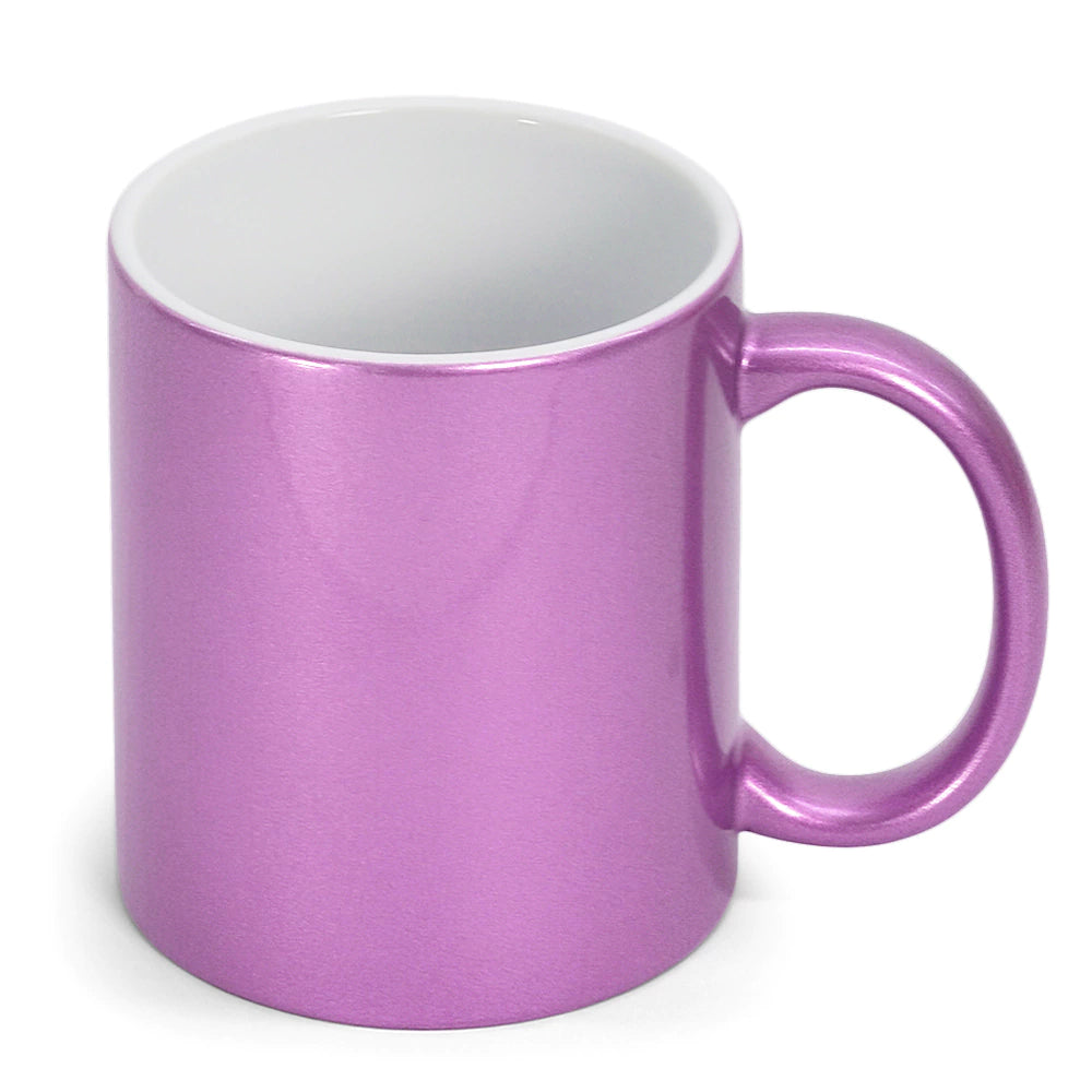 Caneca de Cerâmica Perolada Lilás 325ml para Sublimação Profissional