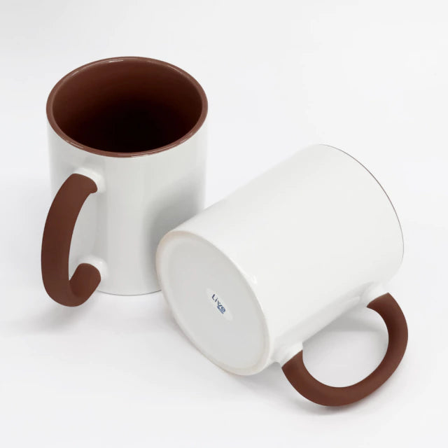 Caneca de Cerâmica 325ml com Alça Soft Marrom para Sublimação
