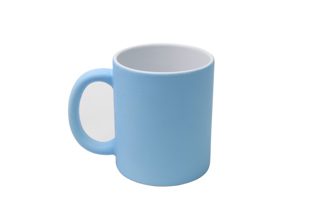 Caneca Cerâmica Craquelê Azul Claro 325ml para Personalização e Uso Diário