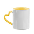 Caneca de Cerâmica Amarela 325ml com Alça para Sublimação