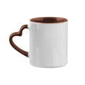 Caneca de Cerâmica Marrom 325ml com Alça e Interior para Sublimação
