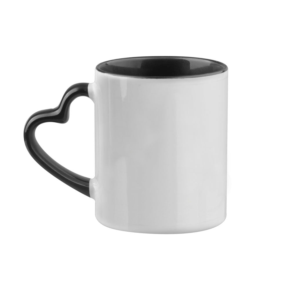 Caneca de Cerâmica 325ml com Alça e Interior Preto para Sublimação