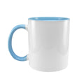 Caneca de Cerâmica 325ml Branca com Interior Azul Bebê para Sublimação