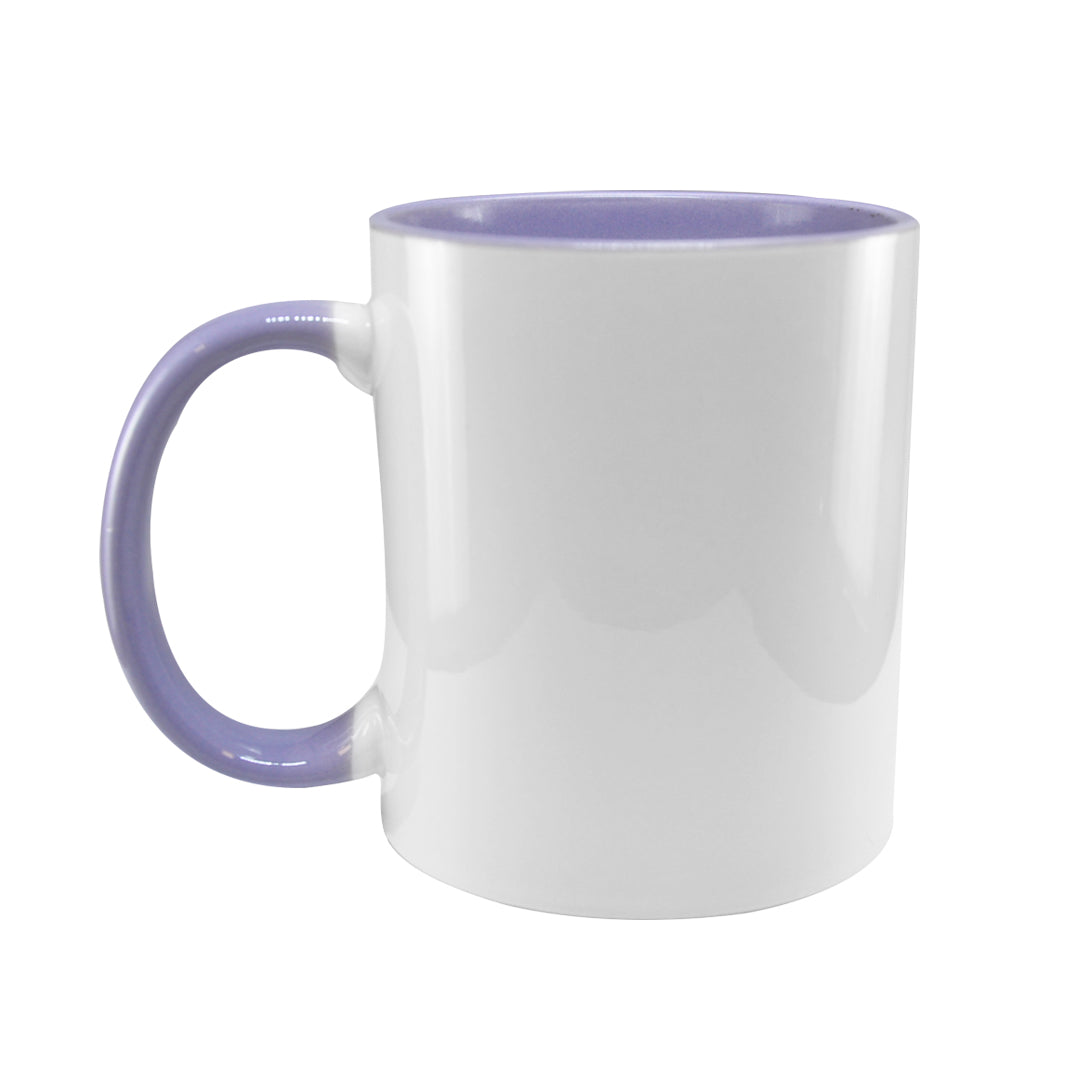 Caneca de Cerâmica 325ml Branca com Interior Lilás para Sublimação