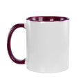 Caneca de Cerâmica 325ml Branca com Interior Vinho para Sublimação
