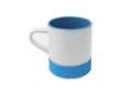 Caneca Cerâmica Azul Claro com Interior Colorido e Base de Silicone para Personalização
