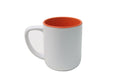 Caneca Cerâmica Matte Orgânica 325ml com Interior Laranja para Personalização