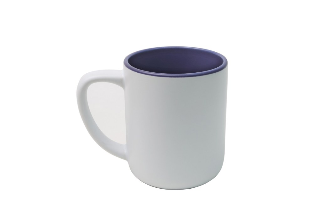 Caneca Cerâmica Matte 325ml com Interior Roxo para Personalização - LiVE