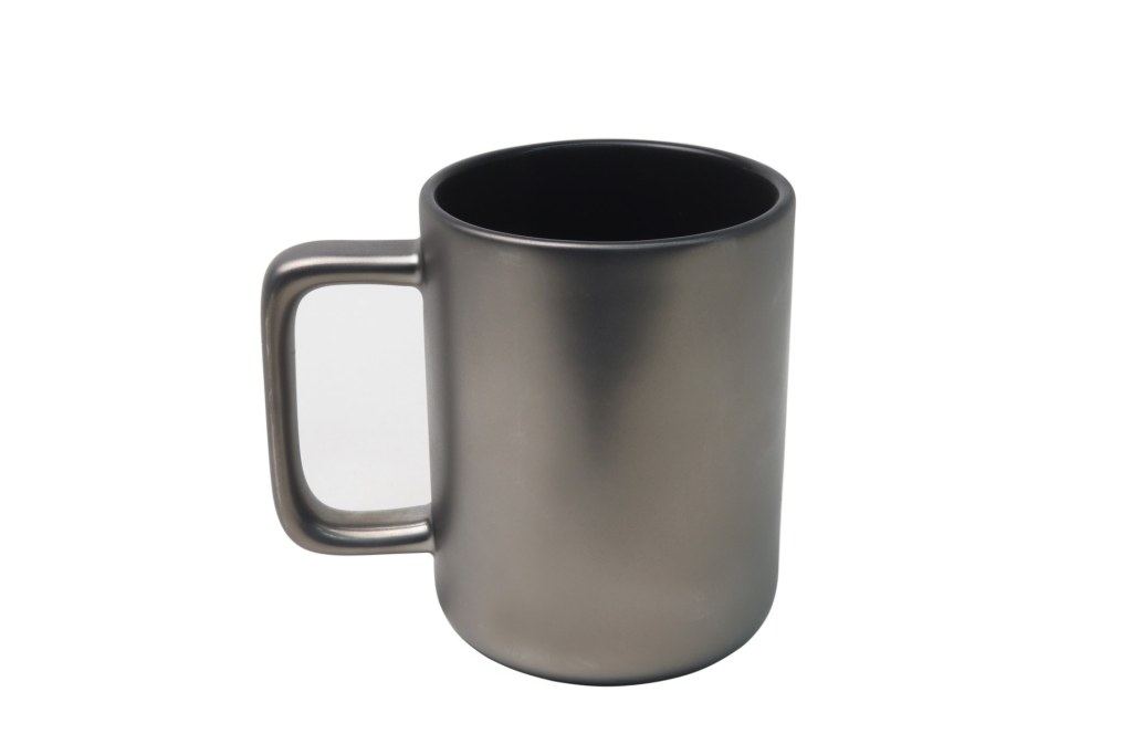 Caneca Cerâmica Silver 350ML Prateada para Personalização e Presentes