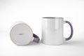 Caneca Cerâmica 325ml Branca com Interior Lilás para Sublimação - Smart Sub