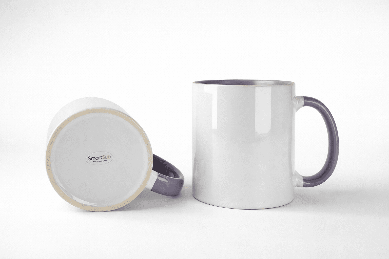 Caneca Cerâmica 325ml Branca com Interior Lilás para Sublimação - Smart Sub