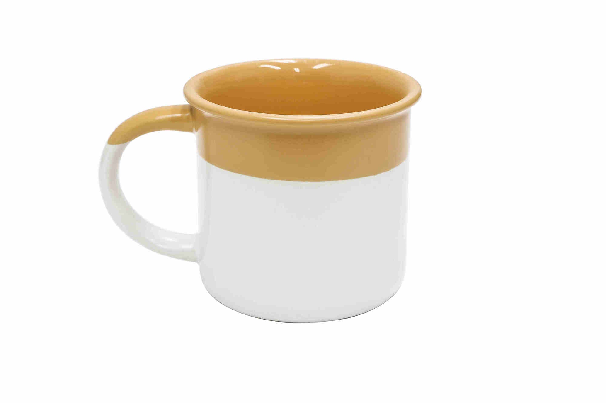 Caneca Cerâmica 380ml Caramelo Fosca Vintage para Personalização e Uso Diário