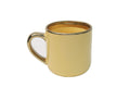 Caneca Cerâmica Amarela Imperial 400ml com Interior e Alça Dourados para Personalização
