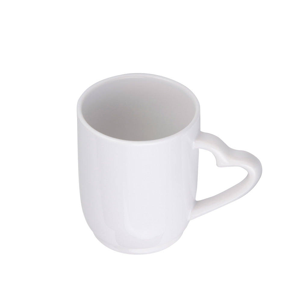 Caneca de Cerâmica Branca 325ml com Alça de Silicone para Sublimação