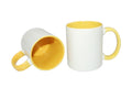 Caneca de Cerâmica Branca 325ml com Interior Amarelo para Sublimação