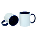 Caneca de Cerâmica 325ml Branca com Alça e Interior Azul Escuro para Sublimação
