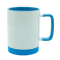 Caneca de Cerâmica 325ml Branca com Alça Soft e Interior Azul Claro para Sublimação