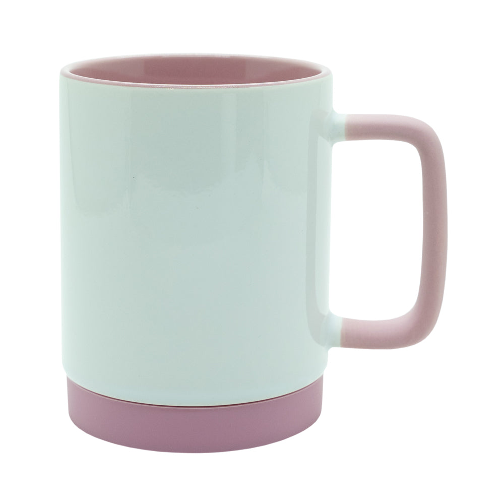 Caneca de Cerâmica Branca 325ml com Alça Soft e Base Silicone para Sublimação