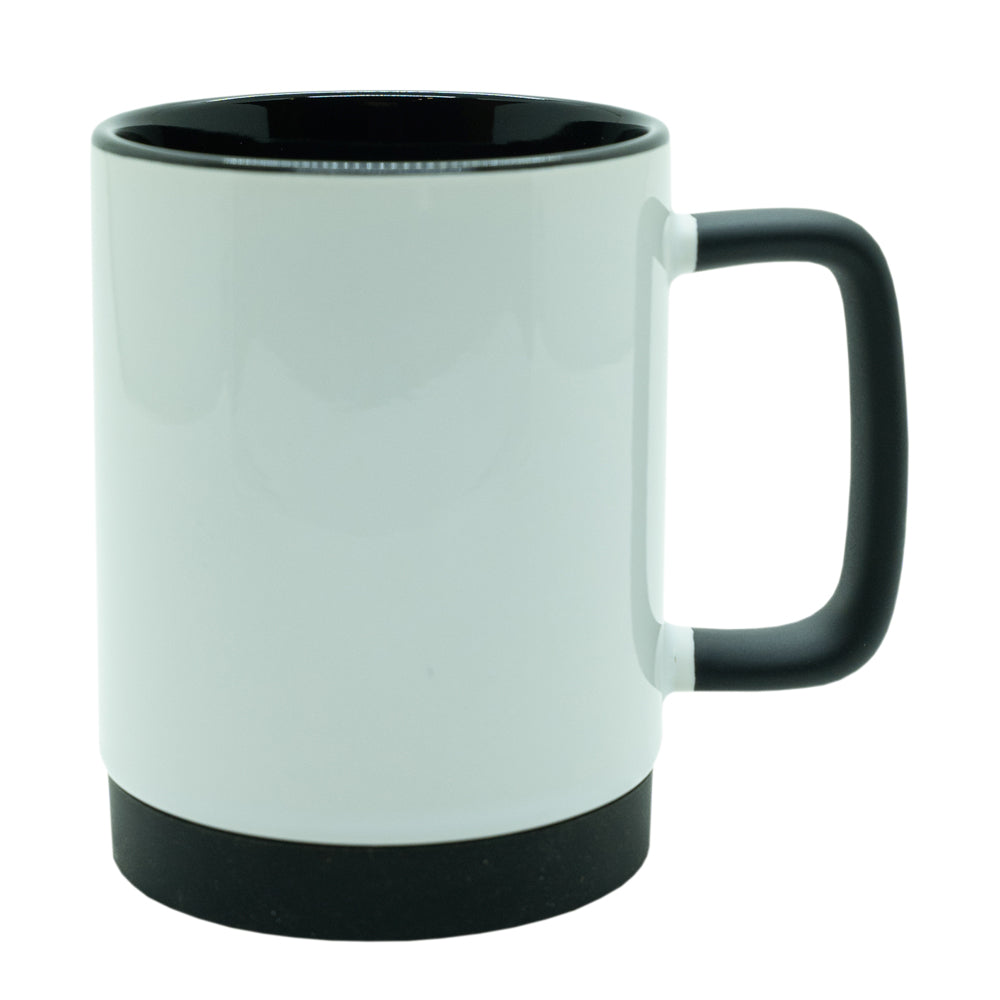 Caneca de Cerâmica 325ml Branca com Base de Silicone para Sublimação