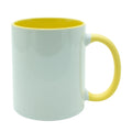 Caneca de Cerâmica 325ml com Alça Soft Amarela para Sublimação