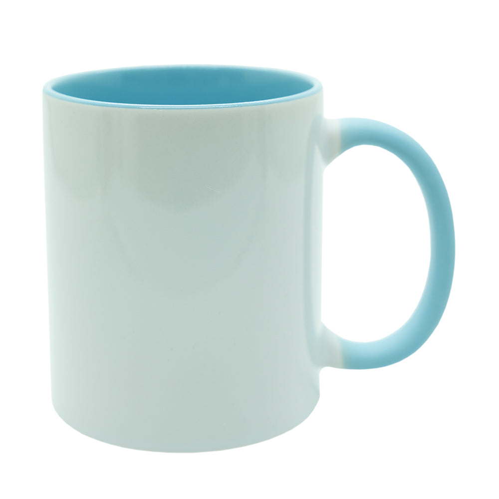 Caneca de Cerâmica 325ml com Alça Soft Azul Bebê para Sublimação