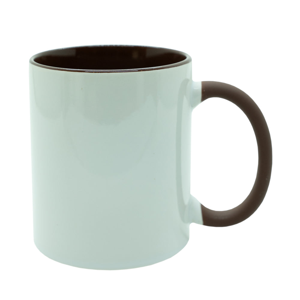 Caneca de Cerâmica 325ml com Alça Soft Marrom para Sublimação