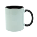 Caneca de Cerâmica 325ml com Alça Soft Preta para Sublimação