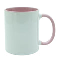 Caneca de Cerâmica 325ml Branca com Alça Soft e Interior Rosa para Sublimação